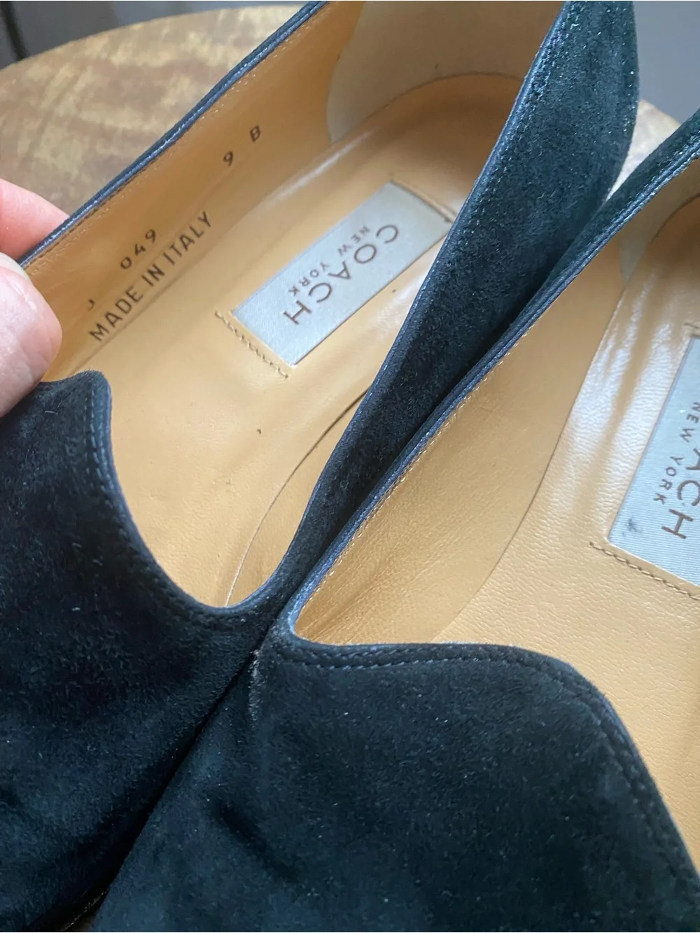 Vintage 90s Coach Black Suede Slip-On Loafers made in Italy 9